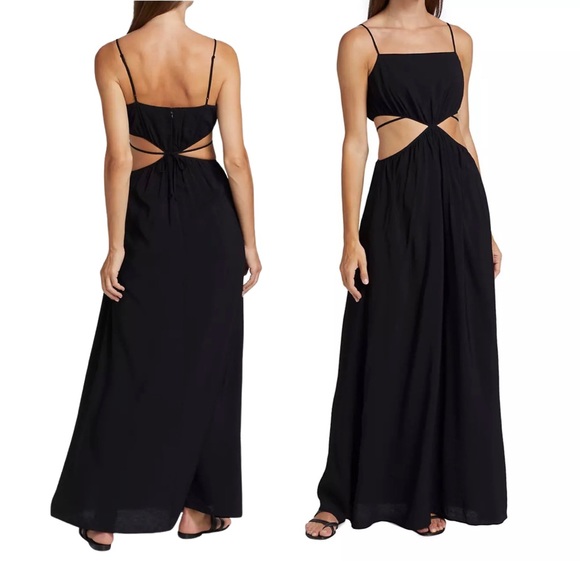Jonathan Simkhai Dresses & Skirts - JONATHAN SIMKHAI Amora Strap Detail Maxi Dress Sz M Black